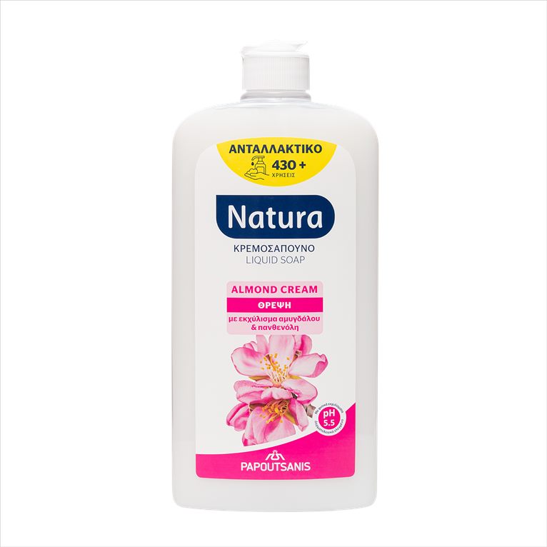 Natura LIQUID SOAP ALMOND CREAM REFILL 600 ml < Natura | Papoutsanis