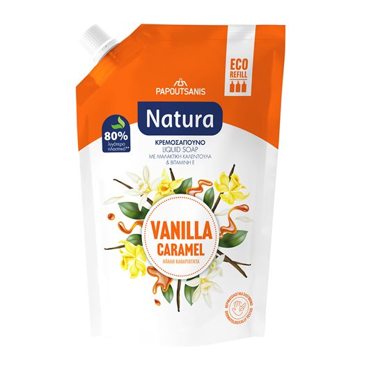 NATURA ΚΡΕΜΟΣΑΠΟΥΝΟ ΑΝΤΑΛΛΑΚΤΙΚΟ VANILLA-CARAMEL 750ML